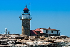 Stone Tower of Matinicus Rock Light on Remote Maine Island